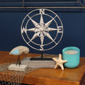 Stratton Home Decor Metal Compass Table Top