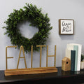 Stratton Home Decor Metal and Wood  Faith Table Top