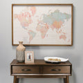 Stratton Home Decor Watercolor World Map Print Wall Art