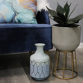 Stratton Home Decor Blue Metal Table Vase