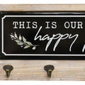 Stratton Home Decor This Is Our Happy Place Metal and Wood Coat Rack