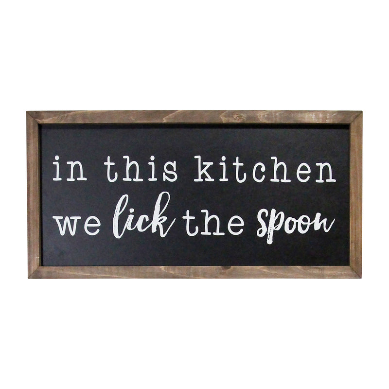 Stratton Home Decor In this Kitchen We Lick the Spoon Wood Wall Art