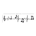 Stratton Home Decor Musical Sound Wave with Notes Metal Wall Decor