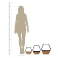Stratton Home Decor Set of 3 Wood and Metal Hexagon Wall Planters