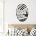 Stratton Home Decor Harlow Silver Oval Wall Mirror