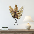 Stratton Home Decor Traditional Fanned Gold Metal Leaves Botanical Wall Decor