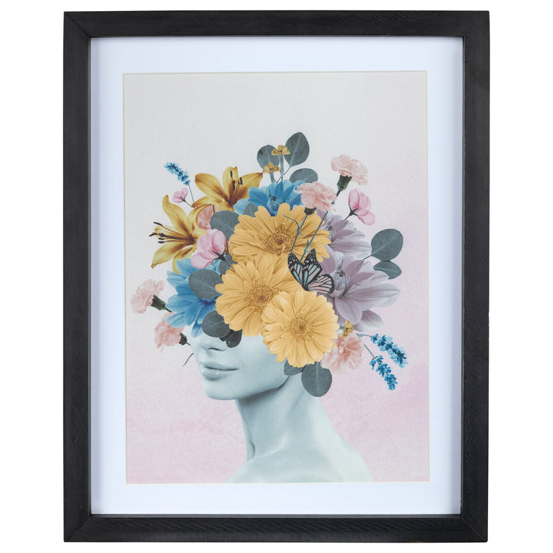 Stratton Home Decor Framed Pink Abstract Floral Lady Wall Art