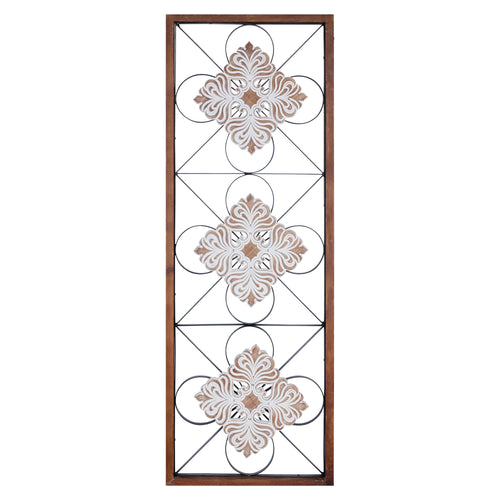 Stratton Home Decor Traditional Framed Floral Scrollwork Panel Wall Decor