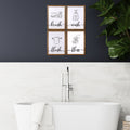 Stratton Home Decor Brush, Wash, Flush, and Floss High Gloss Bathroom Wall Art Set