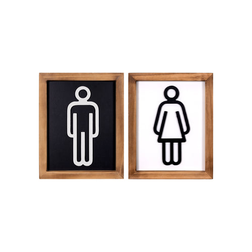 Stratton Home Decor Set of 2 His & Hers Bathroom Wall Art
