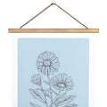 Stratton Home Decor Modern Blue Floral Print Hanger Frame Wall Art