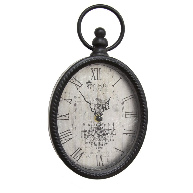 Stratton Home Décor Antique Black Oval Wall Clock