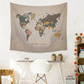 "Adventure Awaits" Map Wall Tapestry