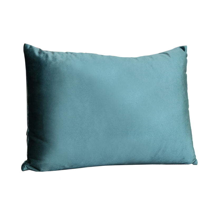 Stratton Home Decor Teal Velvet Lumbar Pillow