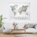 Stratton Home Decor To Travel Is To Live Watercolor Map Wall Tapestry