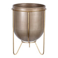 Stratton Home Decor Modern Large Bronze Embossed Metal Plant Stand
