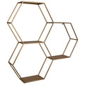 Stratton Home Decor Gold Honeycomb Hexagon Wall Shelf