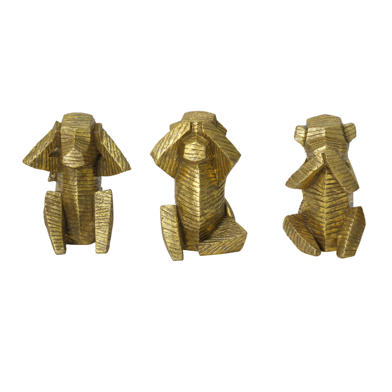 Stratton Home Decor Set of 3 Wise Monkey Tabletop Sculptures