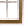 Stratton Home Decor Gold and White Window Panel Wall Decor