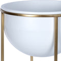 Stratton Home Decor Modern Set of 2 White and Gold Plant Stand