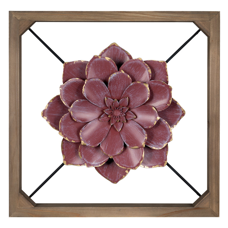 Stratton Home Decor Floating Maroon Flower Wall Decor