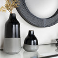 Stratton Home Decor Small Black and Grey Dipped Vase