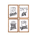 Stratton Home Decor Wash, Dry, Fold, and Repeat High Gloss Laundry Wall Art Set