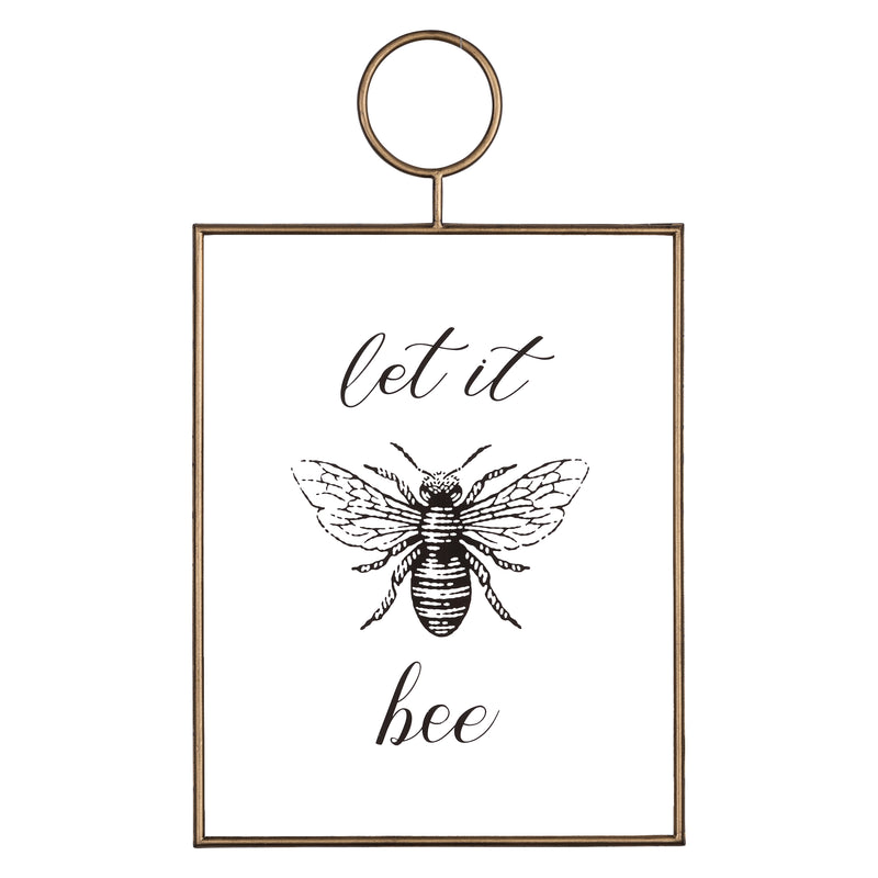 Stratton Home Decor Traditional Let it Bee Framed Glass Wall Art