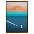 Stratton Home Decor Coastal Textured Surfing in the Sun Framed Wall Art