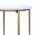 Stratton Home Decor Modern White and Gold Tray Top Cross Legs End Table