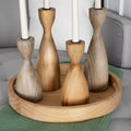 Stratton Home Decor Farmhouse Grey Wood Set of 2 Taper Candle Holders