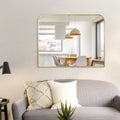 Stratton Home Decor Quinn Gold Rectangular Arched Mantel Wall Mirror