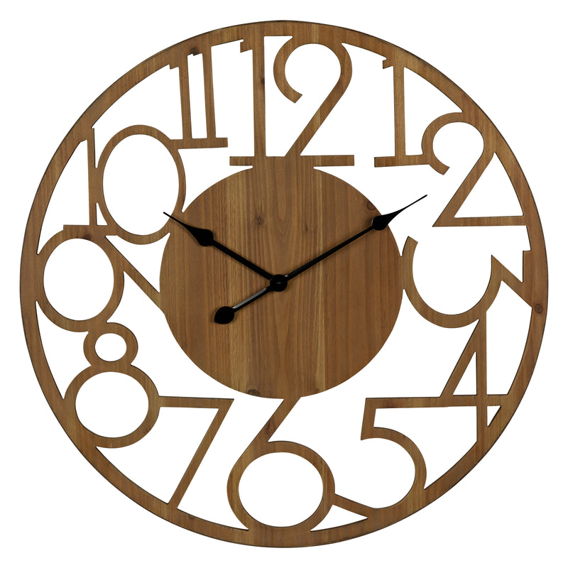 Stratton Home Decor Brady Natural Wood Wall Clock