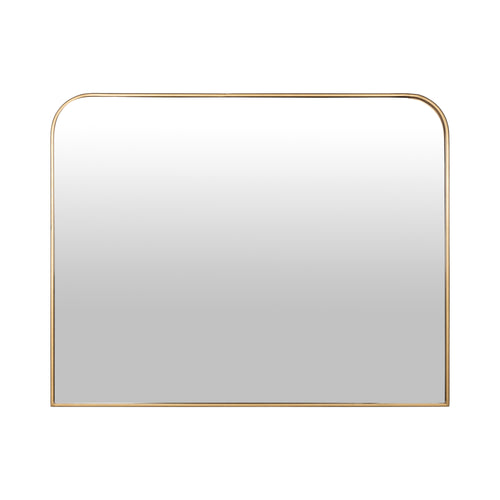 Stratton Home Decor Quinn Gold Rectangular Arched Mantel Wall Mirror
