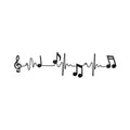 Stratton Home Decor Musical Sound Wave with Notes Metal Wall Decor