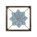 Stratton Home Decor Blue Framed Metal Flower