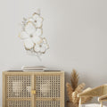 Stratton Home Decor Blooming White and Gold Metal Flower Wall Decor