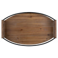 Stratton Home Decor Oval Wood and Metal Tray