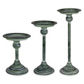 Stratton Home Decor Set of 3 Distressed Green Candle Holders