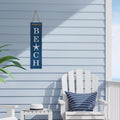 Stratton Home Decor Blue and White "Beach" Wall Art