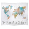 Stratton Home Decor To Travel Is To Live Watercolor Map Wall Tapestry
