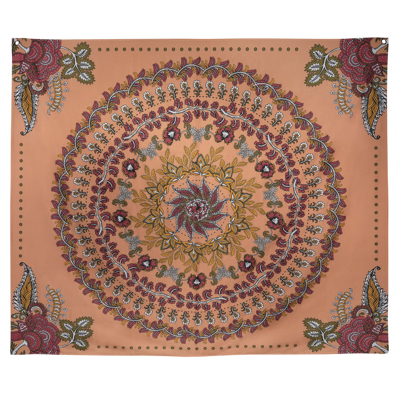 Stratton Home Decor Terracotta Floral Medallion Wall Tapestry