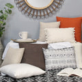 Stratton Home Decor Mocha Tweed 18 Inch Square Pillow