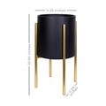 Stratton Home Decor Modern Black and Gold Metal Plant Stand