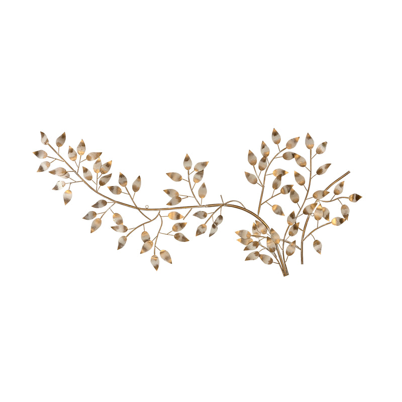 Stratton Home Decor Brushed Gold Flowing Leaves Wall Decor
